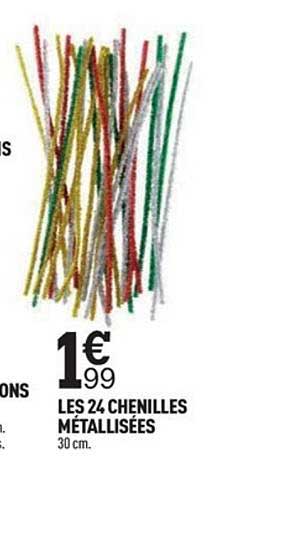 24 chenilles métallisées