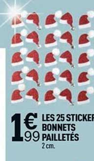 25 stickers bonnets pailletés