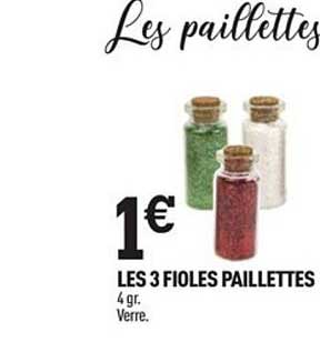 3 fioles pailletés