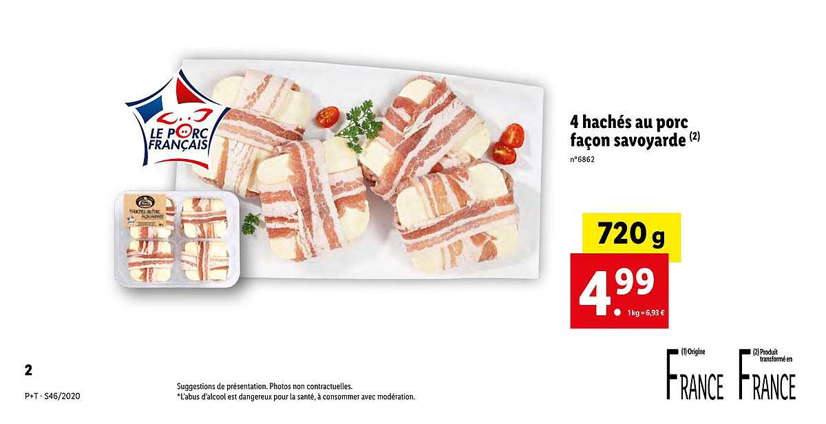 4 hachés au porc façon savoyarde