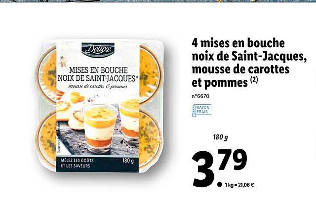 4 mises en bouche noix de saint jacques mousse de carottes et pommes deluxe