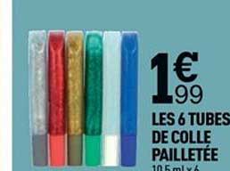 6 tubes de colle pailletée