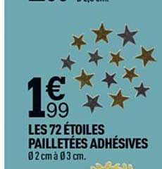 72 étoiles pailletées adhésives