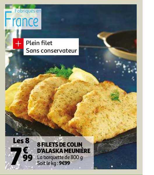 8 Filets De Colin D'alaska Meunière