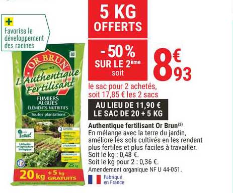 authentique fertilisant or brun