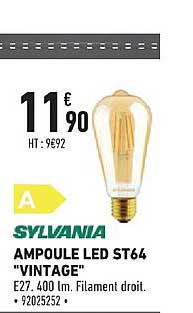 ampoule led st64 vintage sylvania