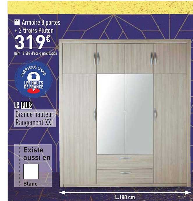 Armoire 8 Portes + 2 Tiroirs Pluton
