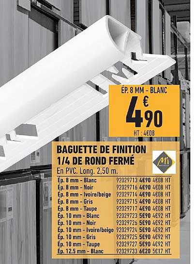 baguette de finition 1 4 de rond fermé