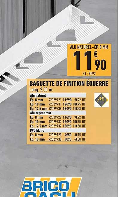 baguette de finition équerre