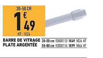 barre de vitrage plate argentée