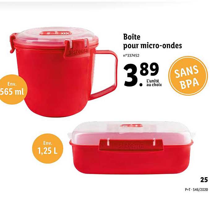 boîte pour micro ondes