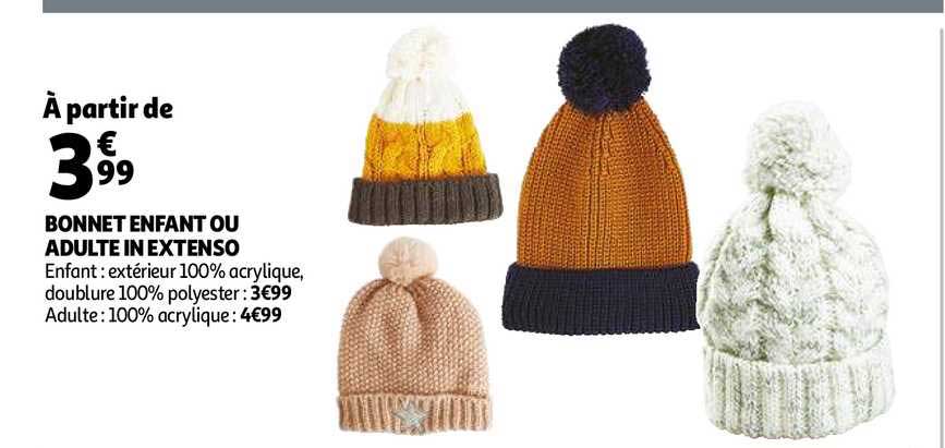 bonnet enfant ou adulte in extenso
