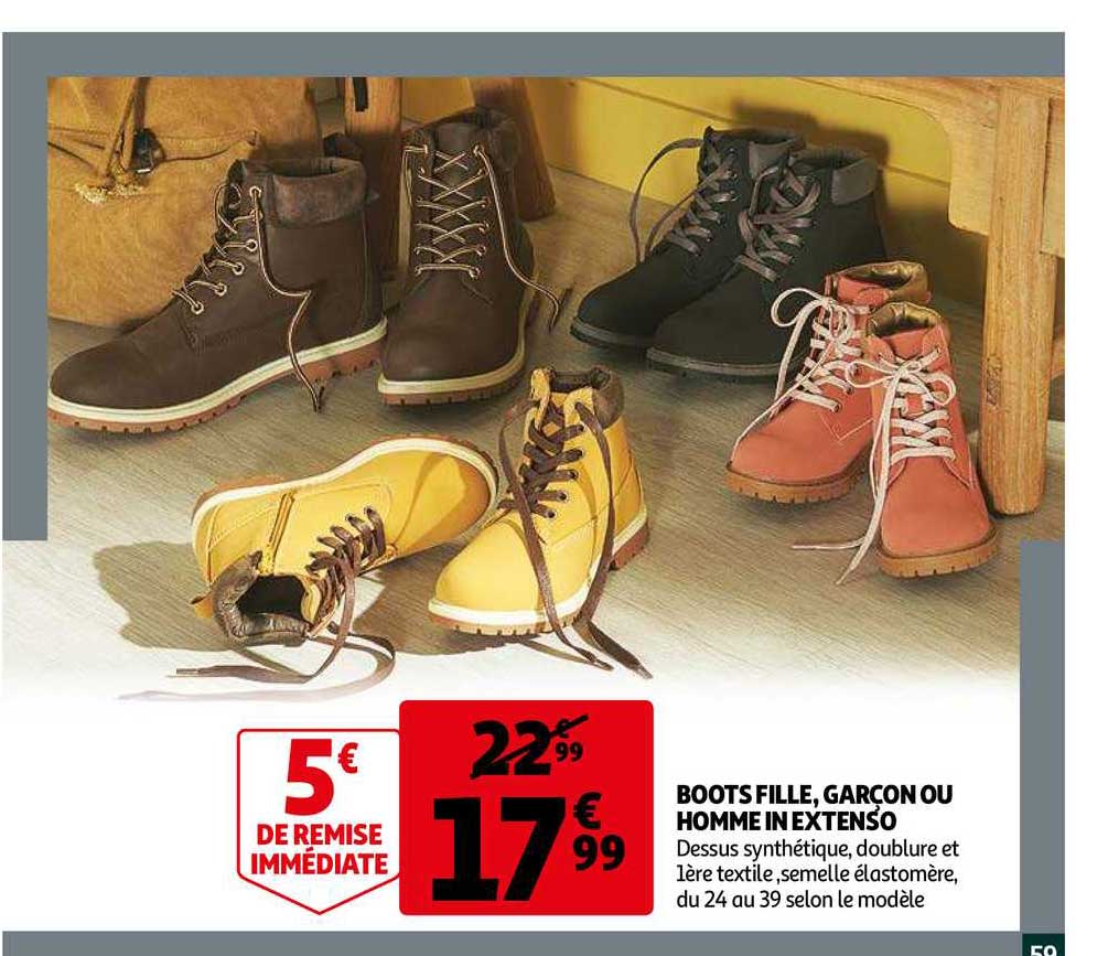 boots fille garçon ou homme in extenso