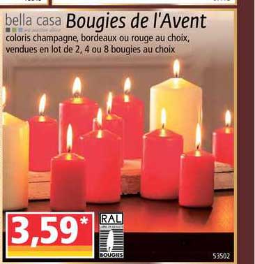 bougies de l'avent bella casa