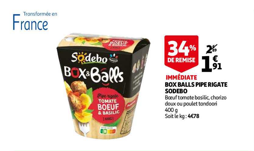 box balls pipe rigate sodebo 34% remise immédiate