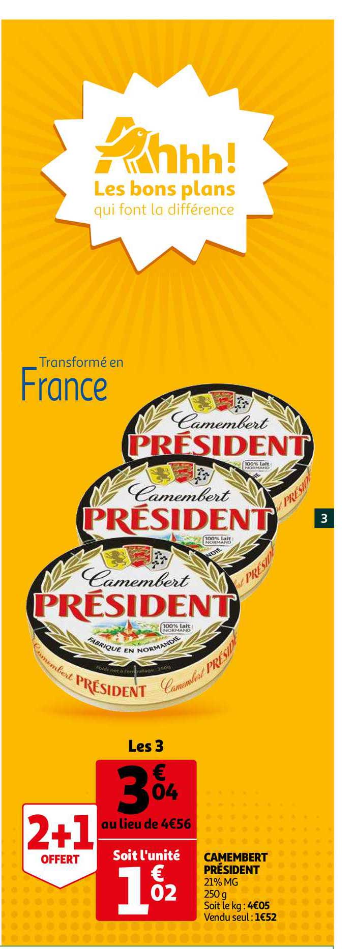 Camembert Président 2+1 Offert