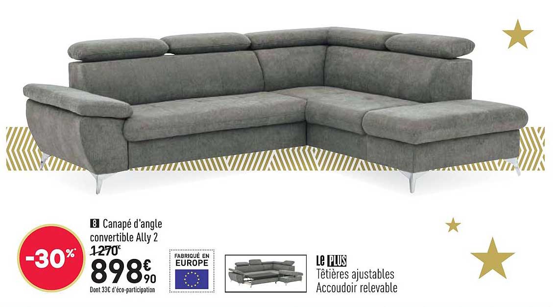 Canapé D'angle Convertible Ally 2