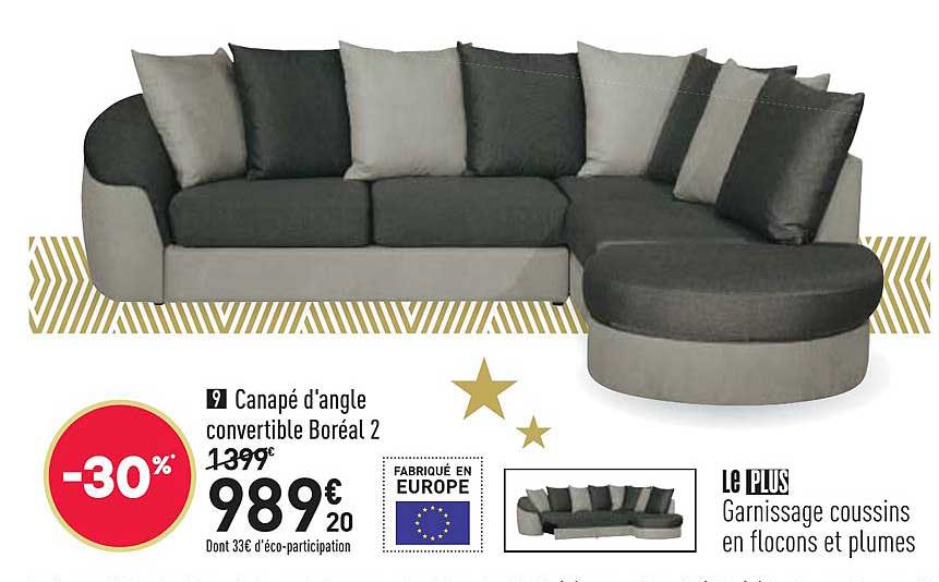 canapé d'angle convertible boréal 2