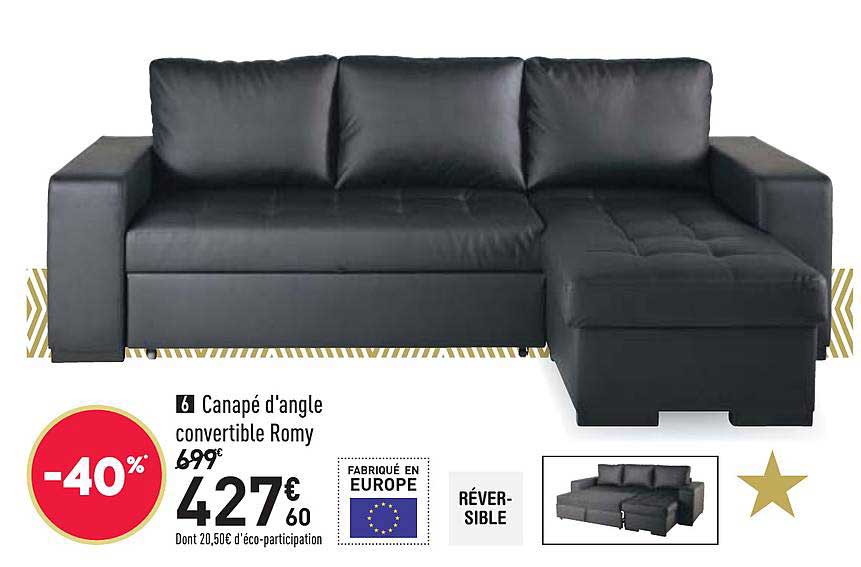 canapé d'angle convertible romy