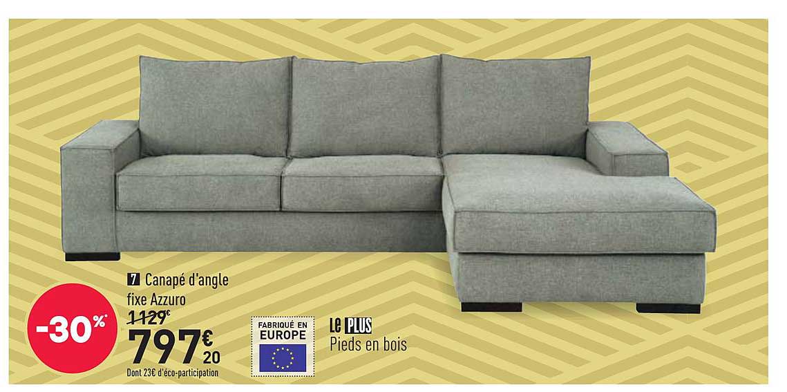 canapé d'angle fixe azzuro