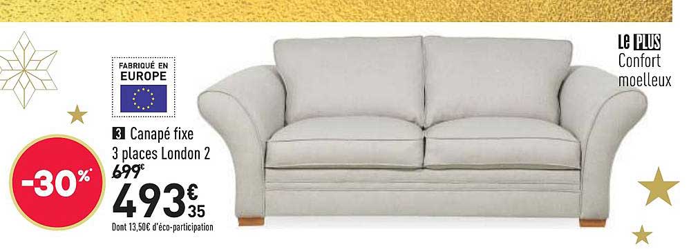 Canapé Fixe 3 Places London 2