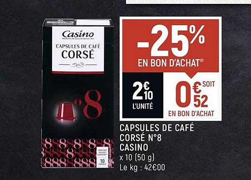 capsules de café corsé n°8 casino