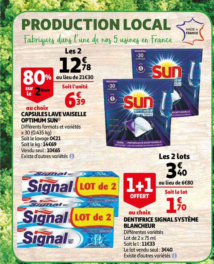 capsules lave vaisselle optimum sun 80% sur le 2ème au choix