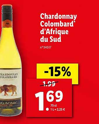 chardonnay colombard d'afrique du sud