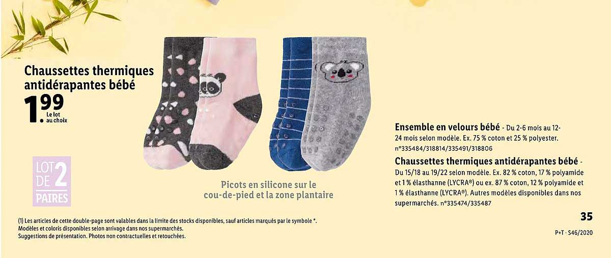 chaussettes thermiques antidérapantes bébé