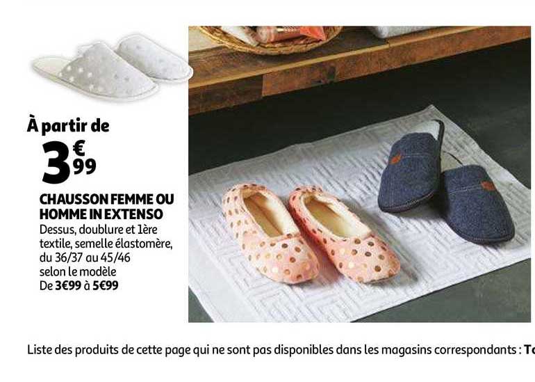 chausson femme ou homme in extenso