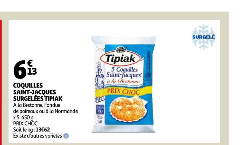 coquilles saint jacques surgelées tipiak