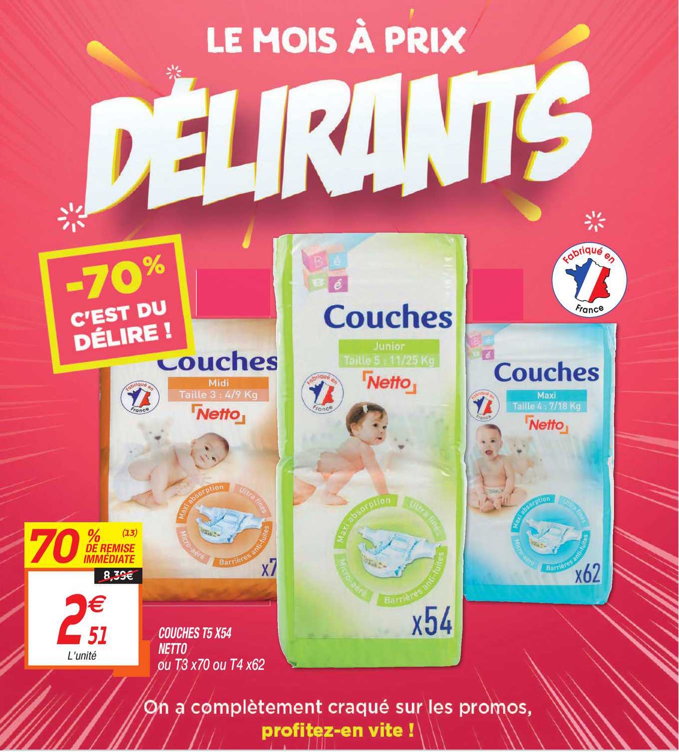 Couches T5 X54 Netto 70% De Remise Immédiate