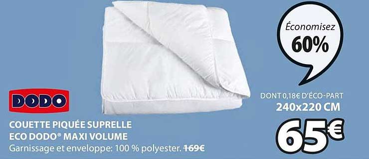 couette piquée suprelle eco dodo maxi volume