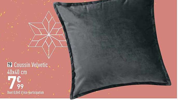 coussin velvetic 40x40 cm