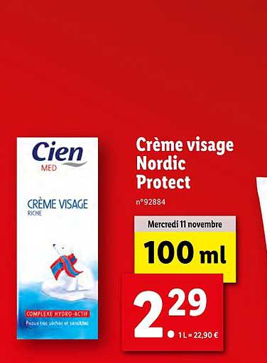 crème visage nordic protect cien med