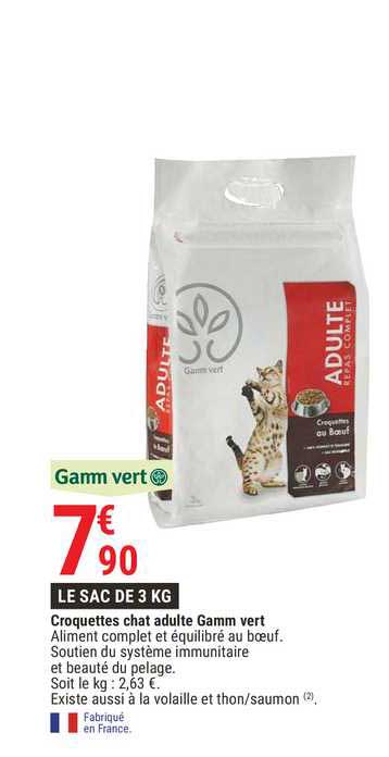 croquettes chat adulte gamm vert