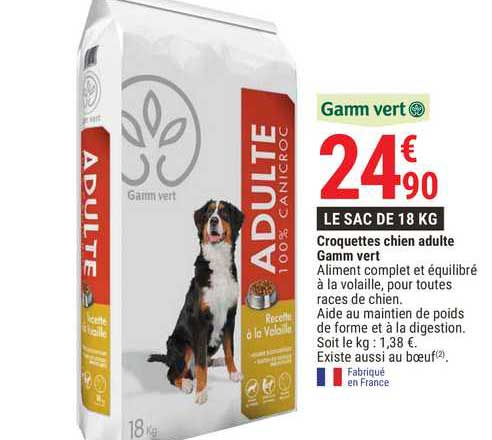 Croquettes Chien Adulte Gamm Vert
