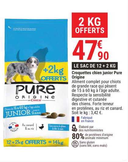 Croquettes Chien Junior Pure Origine