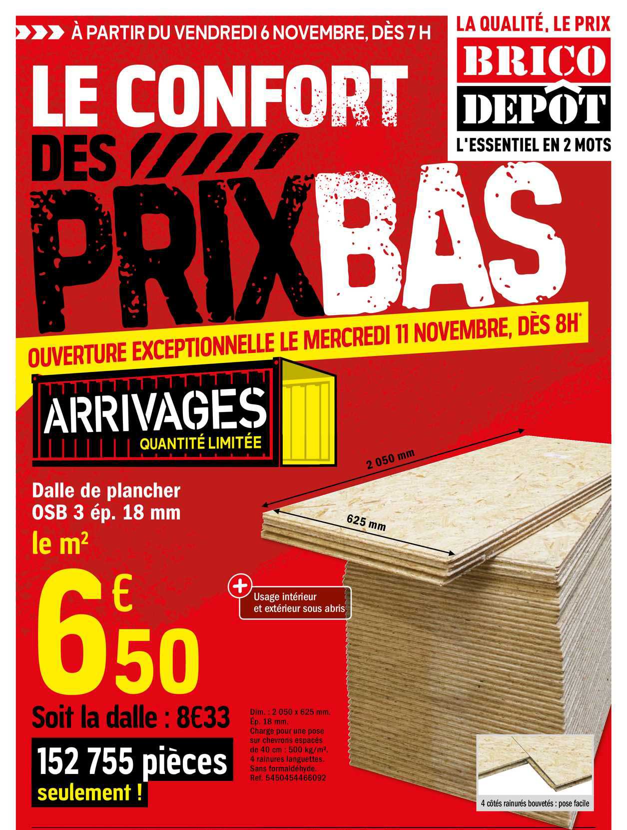dalle de plancher osb 3 ép. 18 mm