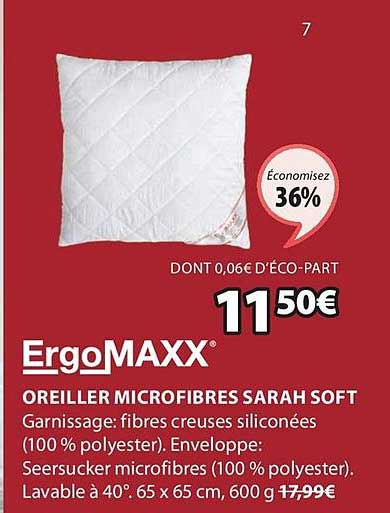 ergomaxx oreiller microfibres sarah soft