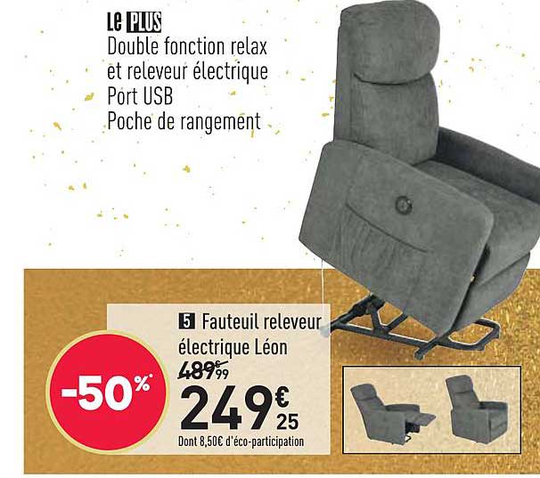 fauteuil releveur électrique léon