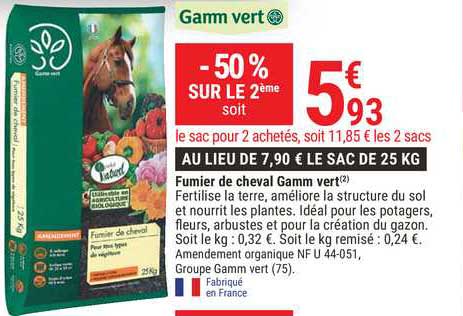 fermier de cheval gamm vert  -50% sur le 2ème
