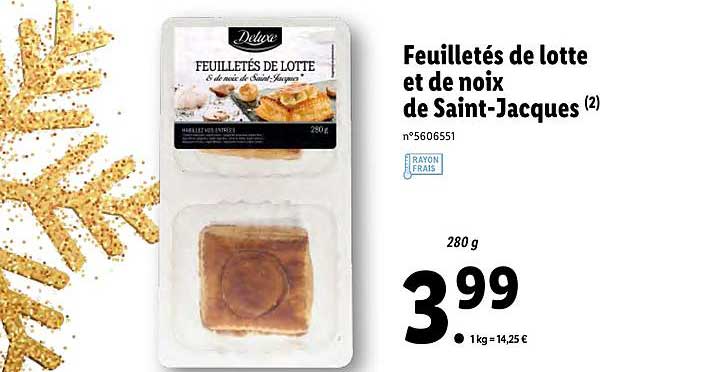 feuilletés de lotte et de noix de saint jacques