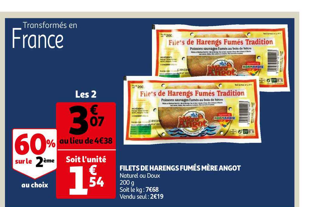 filets de harengs fumés mère angot 60% sur le 2ème