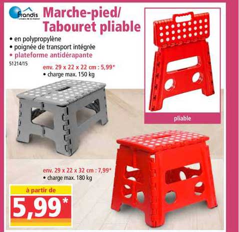 Frandis Marche Pied Tabouret Pliable