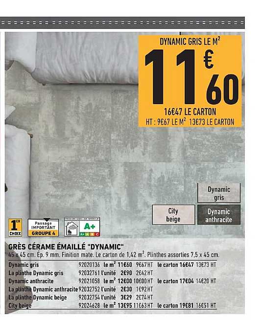 grès cérame émaillé dynamic