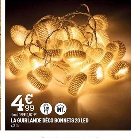 guirlande déco bonnets 20 led