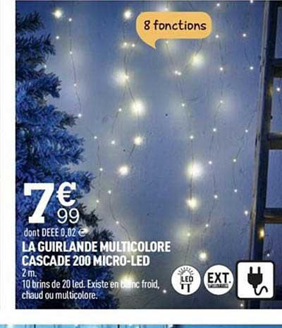 Guirlande Multicolore Cascade 200 Micro Led