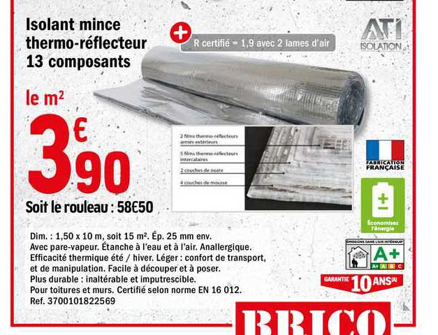 isolant mince thermo réflecteur 13 composants ati isolation