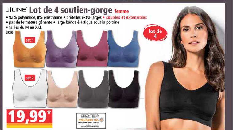 jiline lot de 4 soutien gorge